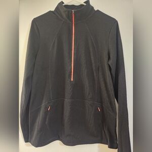 Magellan Outdoors Black Pullover with Red Zipper Trim